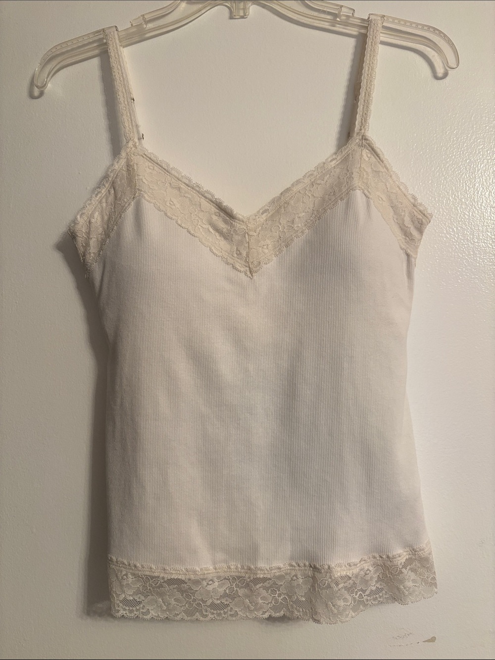 Abercrombie Women's Bra-Free Lace-Trim Rib Cami